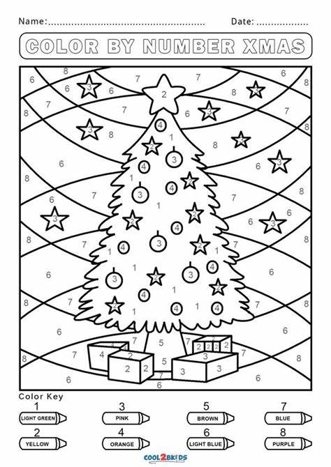 color by number crismas tree- worksheet